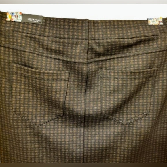 Liverpool Ezra Black and Brown Grid Pattern Knit Pencil Skirt Size 12/31 (L) NWT - Picture 5 of 10